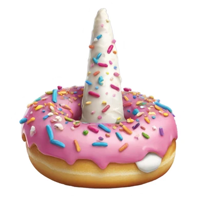 Sprinkle donut with unicorn horn  sticker