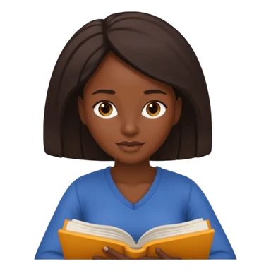 black woman reading a book sticker