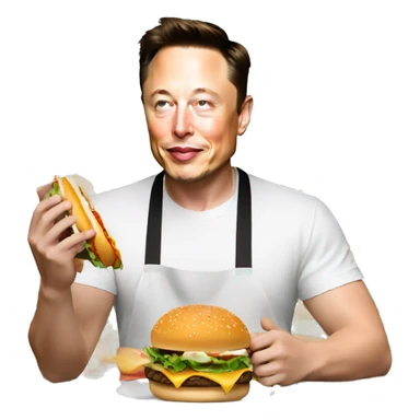 Elon Musk qui mange un burger  sticker