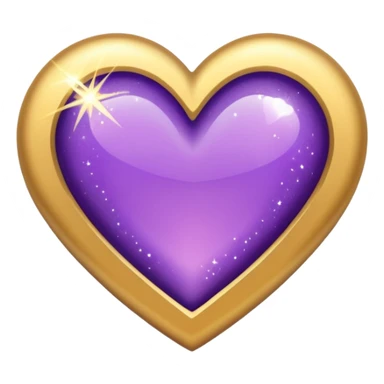 purple heart with a gold sparkle sticker