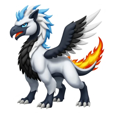 Kyurem-Reshiram-Reshiram-Fakémon-hybrid-creature (full body)  sticker