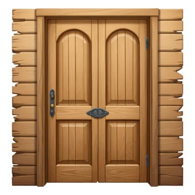 opened wooden door sticker