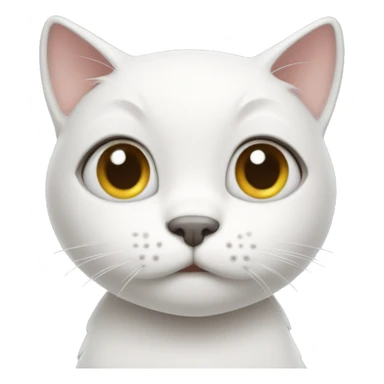 cute white cat wearing baggy jeans sticker