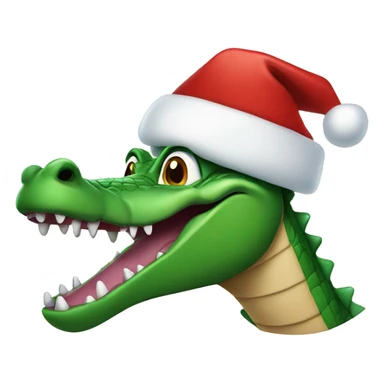 alligator with a santa hat sticker