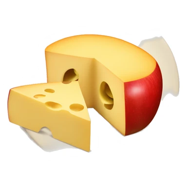 Sliced apples and cheddar cheese sticker