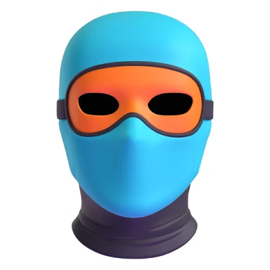 teal and orange ski mask sticker