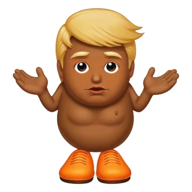 Poop with large feet colored orange with Donald Trump’s hair sticker