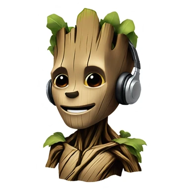 Groot wearing headphones sticker