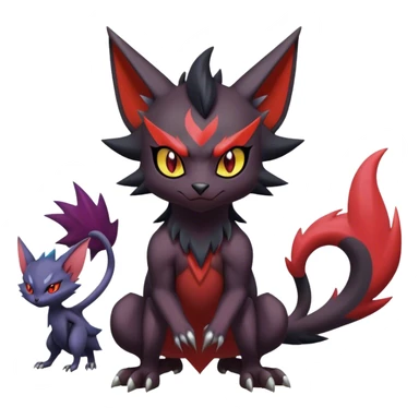 Edgy Cute Cool Kawaii Litten-Noivern-Zoroark-Noibat-Pokemon Full Body  sticker