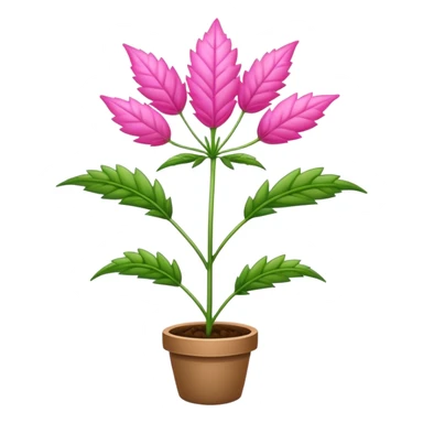 Pink weed plant sticker