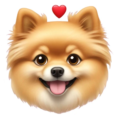 Pomeranian with hearts sticker