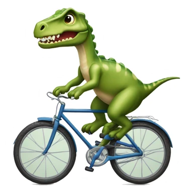 Crie um emoji de um dinossauro andando de bicicleta  sticker