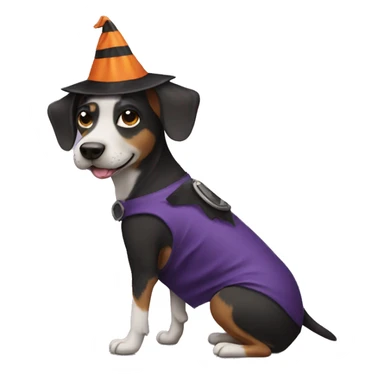 Dog wearing a Halloween costume  sticker