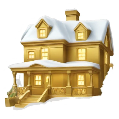 Gold Christmas house sticker