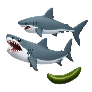 Shark eating pickle ￼ sticker