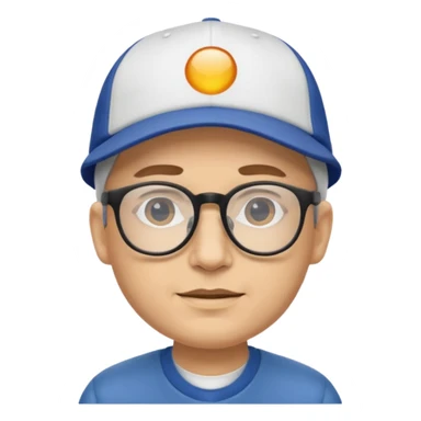 SEÑOR BLANCO CON GAFAS Y GORRA sticker