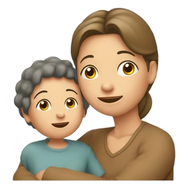 Maman qui fait un bisou à son fils sticker