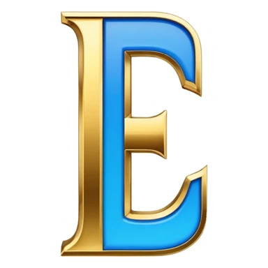 Bold Black-Blue-White-Gold Font Letter “I” sticker