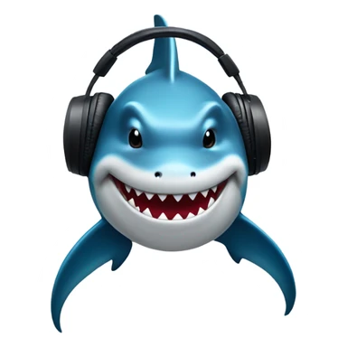 Shark wearing headphone sticker