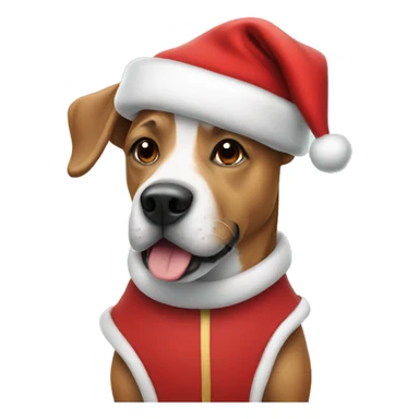 Dog wearing Santa costume  sticker