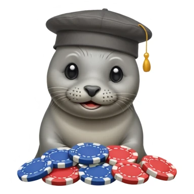 a seal gambling  sticker