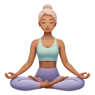 A peaceful person practicing yoga on a calm sea beach at sunrise, in a serene meditative pose. Soft pastel colors surround the scene, with gentle waves in the background and smooth, flowing lines representing balance and tranquility. The atmosphere feels centered and mindful. sticker