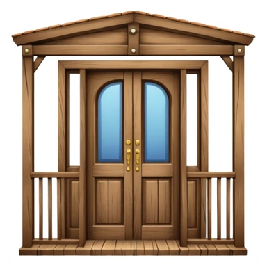 doors and balcony made out of wood sticker