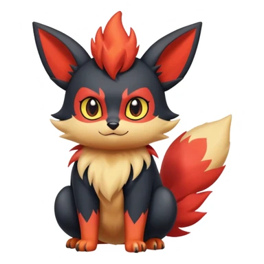 Cool cute edgy kawaii Quilava-Litten-Flareon-animal-creature-hybrid full body sticker