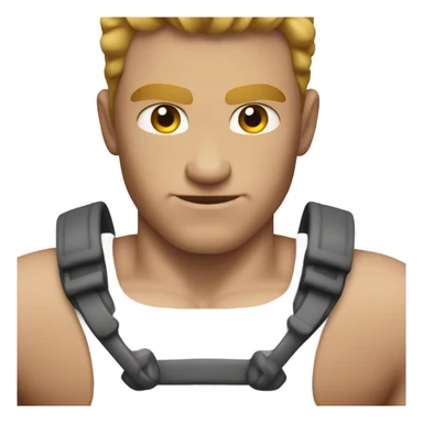 White man with muscles sticker