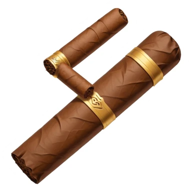 Emoji-style cigar icon, dark brown wrapper, subtle smoke, minimalistic, clean silhouette sticker