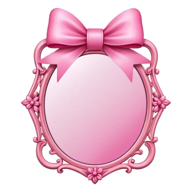 pink mirror with bow  sticker