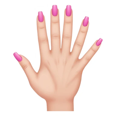 hand with pink nails done with five fingers  sticker
