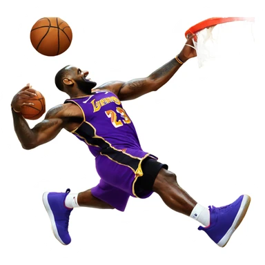 lebron james dunking into spaghetti sticker