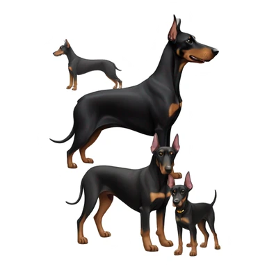 Grown Doberman and black Doberman  sticker