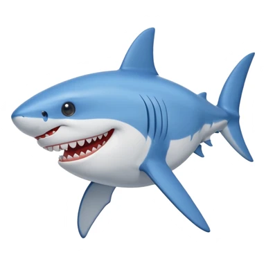 cartoonist blue shark wearing shirt sticker