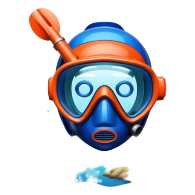An icon featuring a close-up of a freediving mask and snorkel, with a breath-holding diver's fins, set against a vibrant underwater world. The design includes coral reefs, fish, and bubbles, symbolizing the serene beauty and thrill of freediving. Transparent background highlights the calm sticker