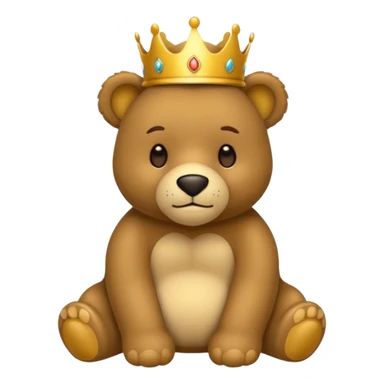 quiero que el emoji sea de un oso de peluche que tenga puesta una corona sticker
