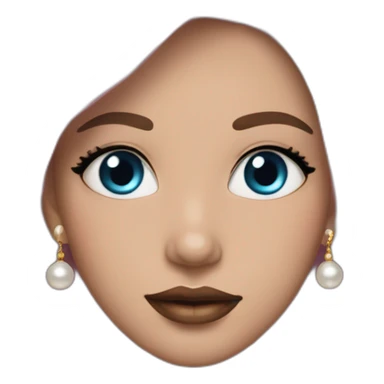 I whit person with blue eyes and long black hair. Pink lips and golden earrings with pearls sticker