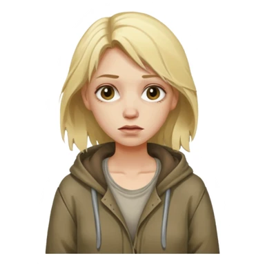 a homeless blonde woman sticker