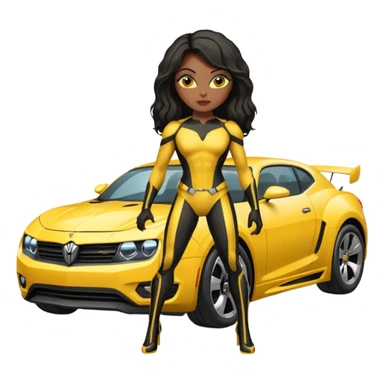 Bumblebee superhero black female sexy car sticker