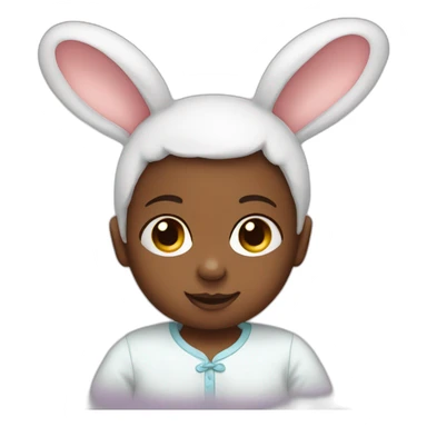 Newborn with bunny ears sticker