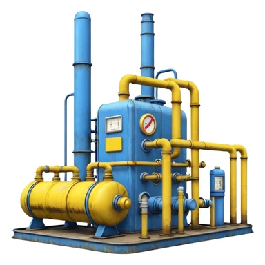 gas transmission station blue and yellow sticker