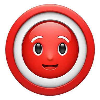 Red warning emoji, attention alert, red circle or triangle with white exclamation mark, bold, high contrast, flat emoji style. sticker