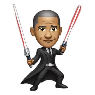 President obama with a lightsaber sticker