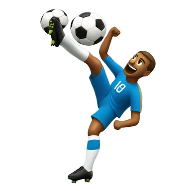 Soccer player scoring a bicycle kick sticker