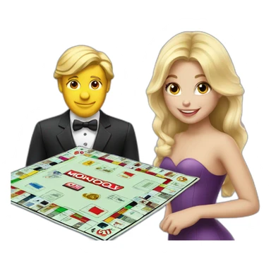 blond girl and monopoly sticker
