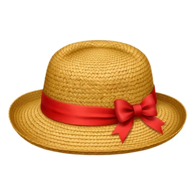 Chapeau de paille avec ruban rouge sticker