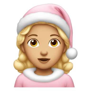baby pink christmas emoji sticker