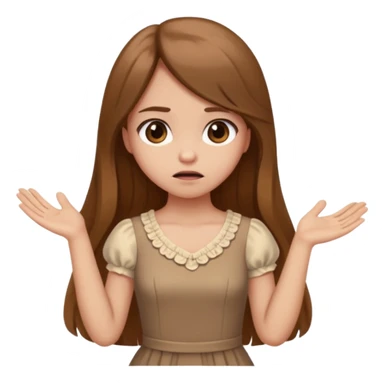 fake costumer loyalty, girl that doesn't care, she is like whatever, brown long hair, cute dres and her hand showing like i dont care whateve sticker