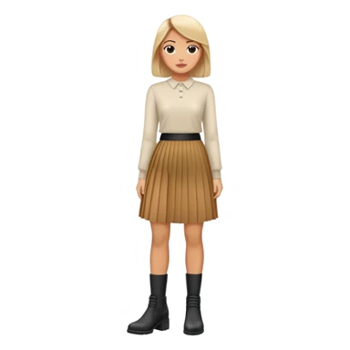 A pleated skirt and ankle boots sticker
